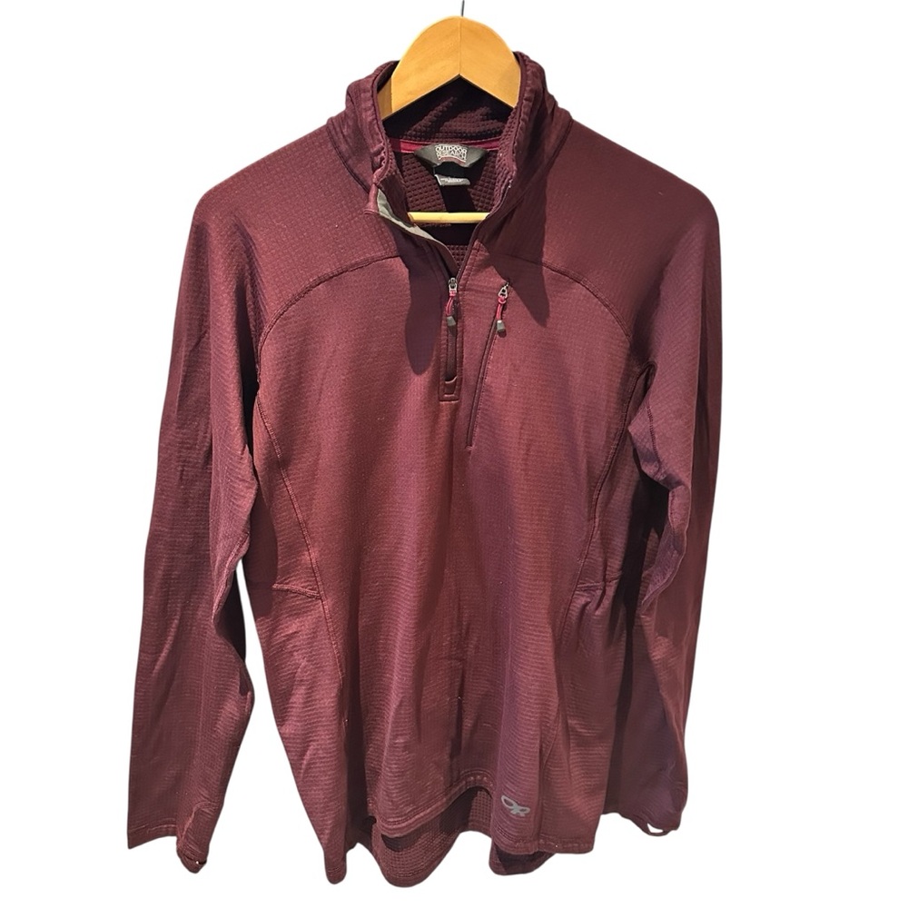 Outdoor Research Vigor Quarter Zip Up‎ Size Large Burgundy